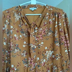 Luxology Floral Mustard Dress